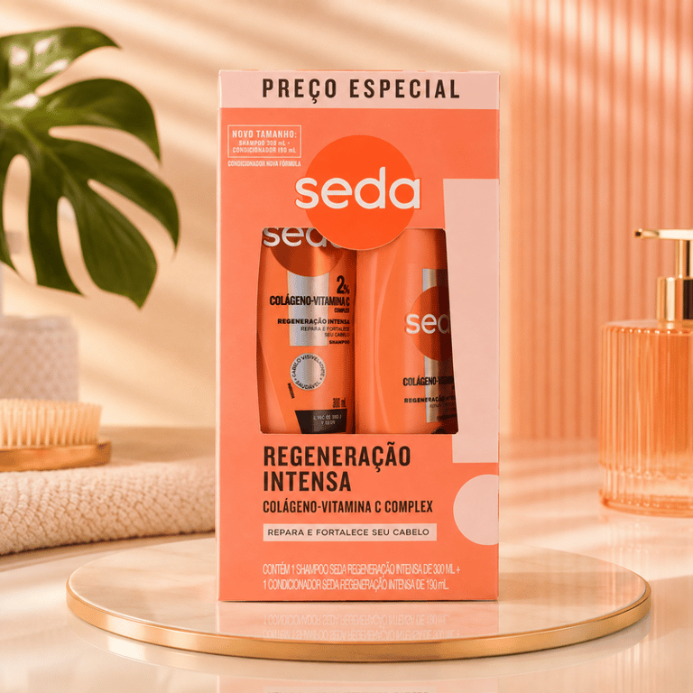 Kit Shampoo 300ml + Condicionador 190ml Regeneração Intensa Seda