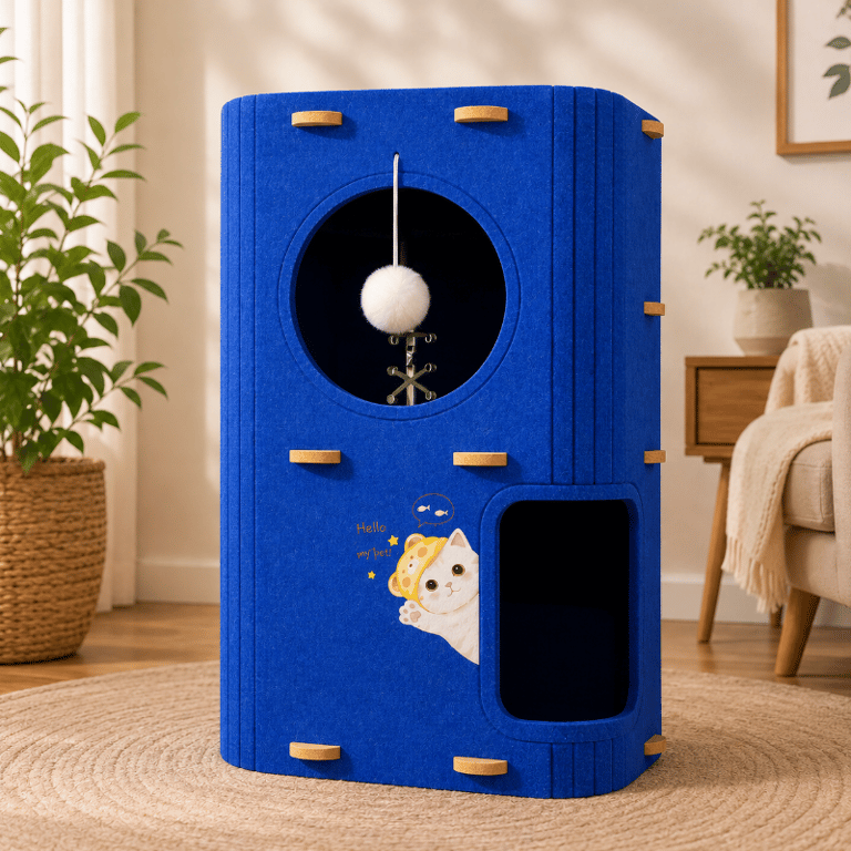 Torre Arranhador Toca Para Gatos Dois Andares 60cm