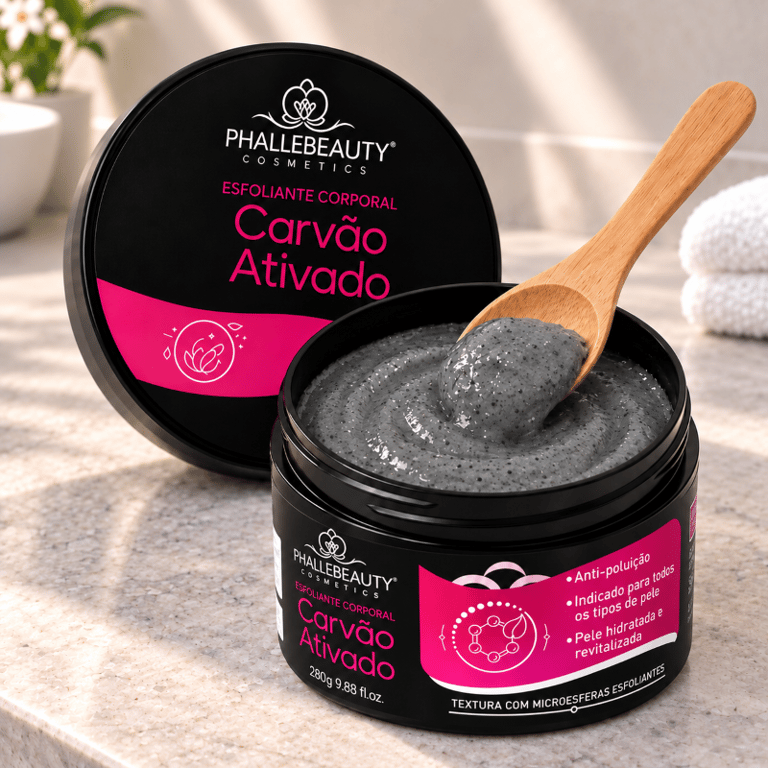 Esfoliante Corporal Carvão Ativado Phállebeauty 280g