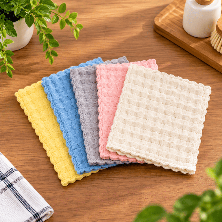 Pano Multiuso Flanelado 5 Peças Macio Absorvente e Versátil Para Limpeza