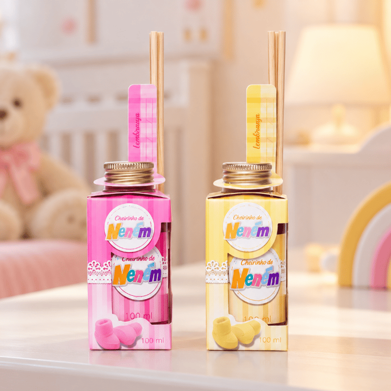 Difusor Aromatizador De Ambientes Cheirinho De Neném 100ml Para Decoração E Lembrancinhas