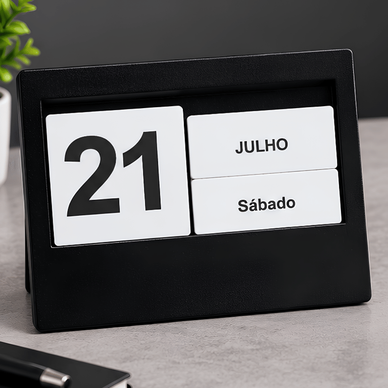 Calendário Perpétuo De Mesa Com Blocos Removíveis Para Data Mês E Dia Da Semana Design Decorativo E Funcional