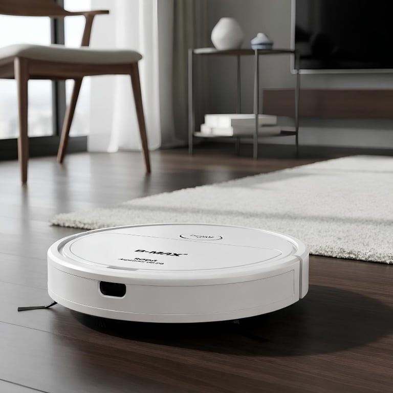 Robô Aspirador de Pó Automático 3 em 1 Sem Fio Recarregável com Varrição, Sucção e Limpeza Inteligente