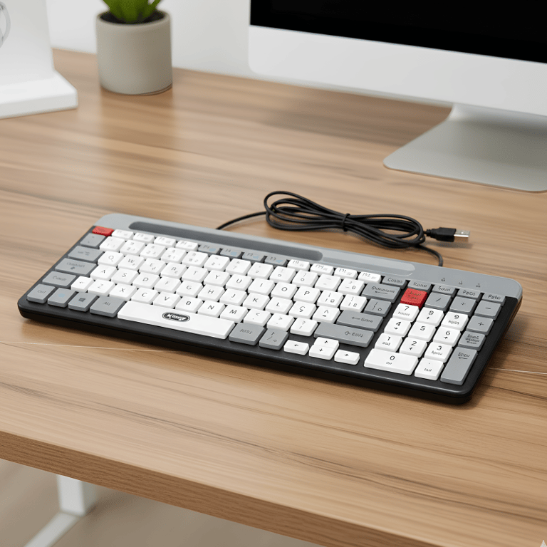 Teclado Multimídia Com Suporte Para Celular 