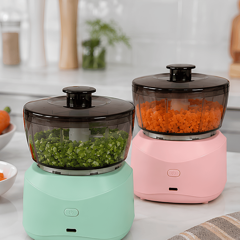 Mini Processador de Alimentos Elétrico Recarregável 350 ml com Lâminas em Aço Inox Praticidade e Agilidade no Preparo