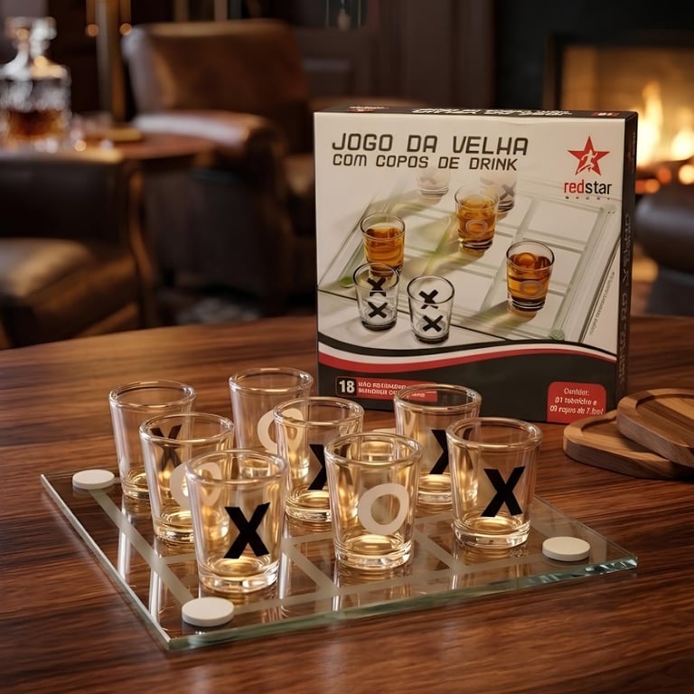 Jogo Da Velha Com Copos De Dose Redstar