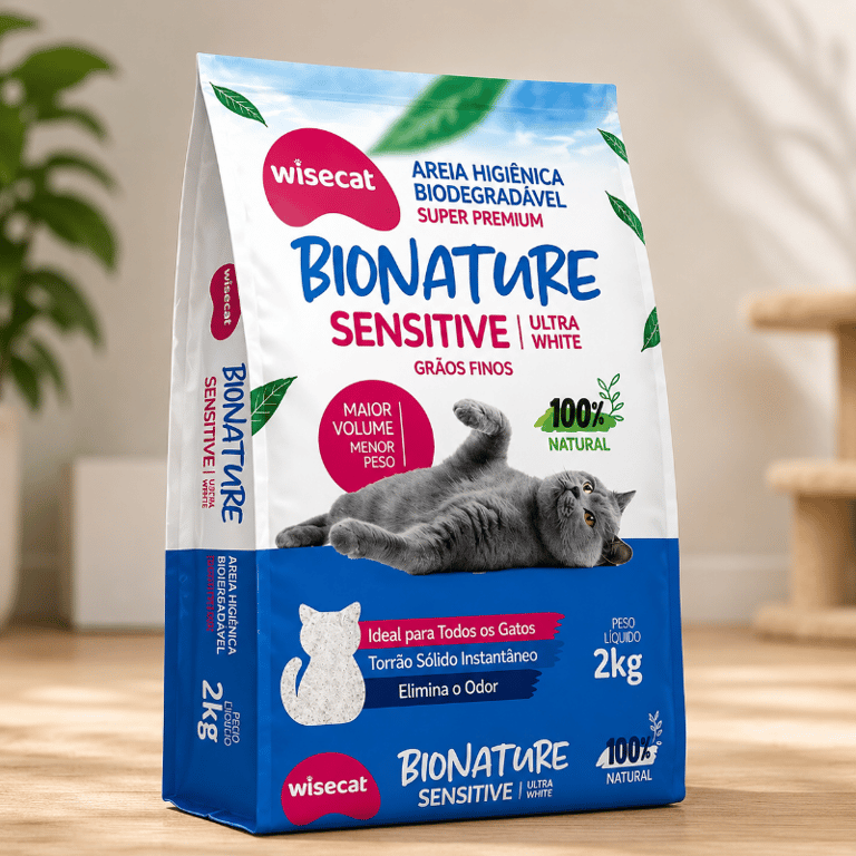 Areia Higiênica Para Gatos Biodegradável  Sensitive 2 Kg