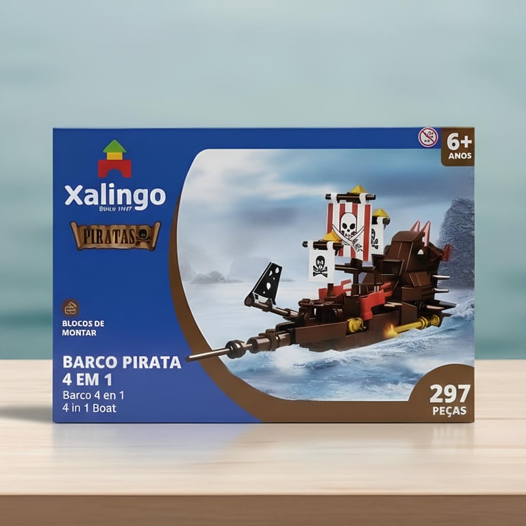 Blocos De Montar Barco Pirata 4 Em 1 297 Peças