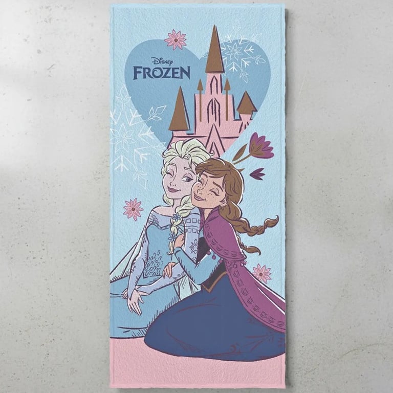 Toalha Felpuda Infantil Frozen 60x120 cm Macia 95% Algodão e 5% Poliéster 