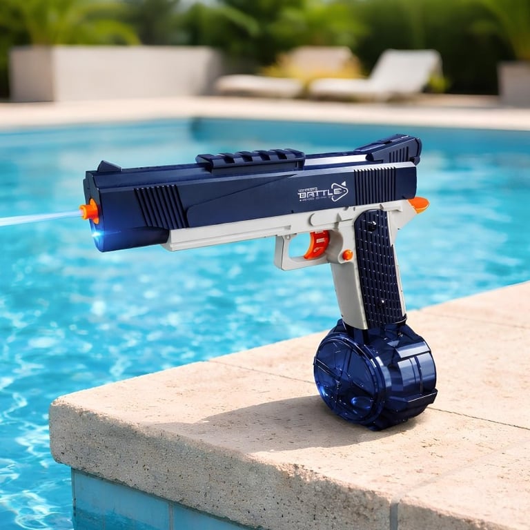 Pistola De Água Elétrica Automática Com 2 Reservatórios E Led