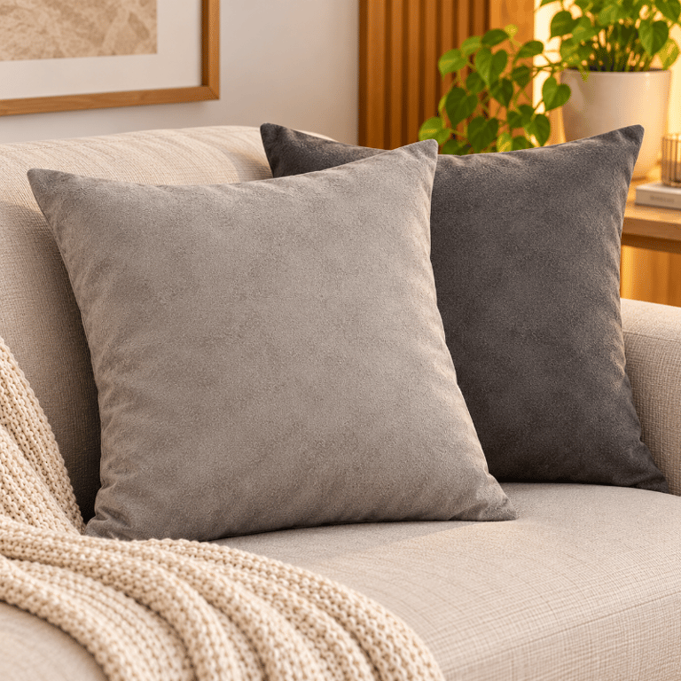 Capa para Almofada Lisa 50x50 cm em Linho Macio para Decoração de Ambiente 