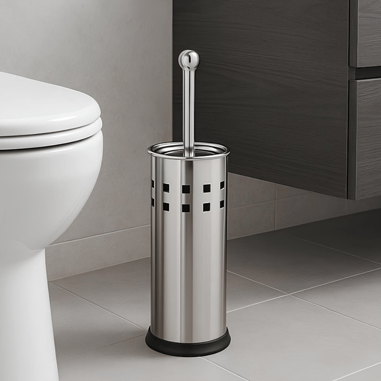 Escova Sanitária Com Suporte Em Aço Inox 