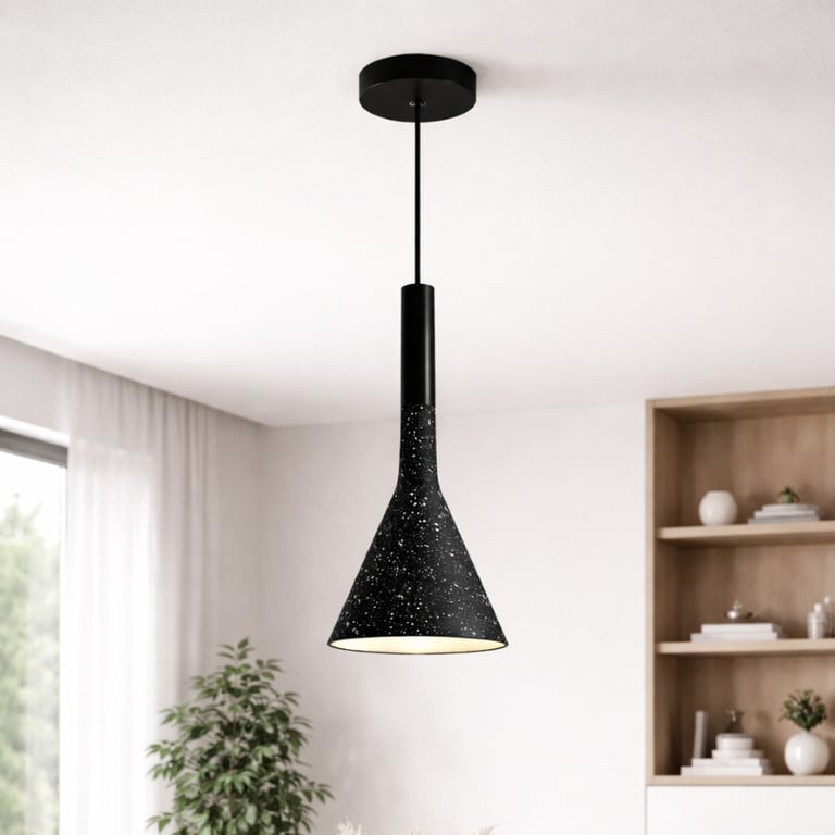 Pendente Cone Moderno Preto 