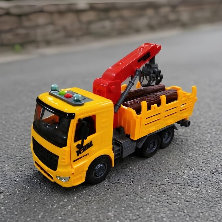 Brinquedo Caminhão Guindaste Articulado Com Som E Luz 