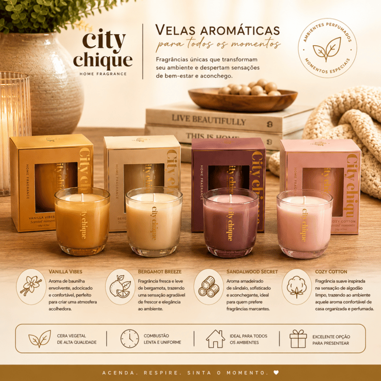 Vela Aromática City Chique Home Fragrance