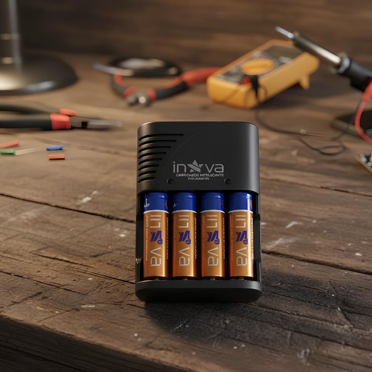 Carregador Inteligente Bivolt Para Pilhas Recarregáveis AA AAA 9V Com Pilhas AA 2650mAh Indicador LED E Proteção Contra Sobrecarga