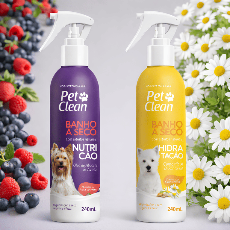 Banho A Seco Nutrição E Hidratação Para Cães Spray Higienizador Pet
