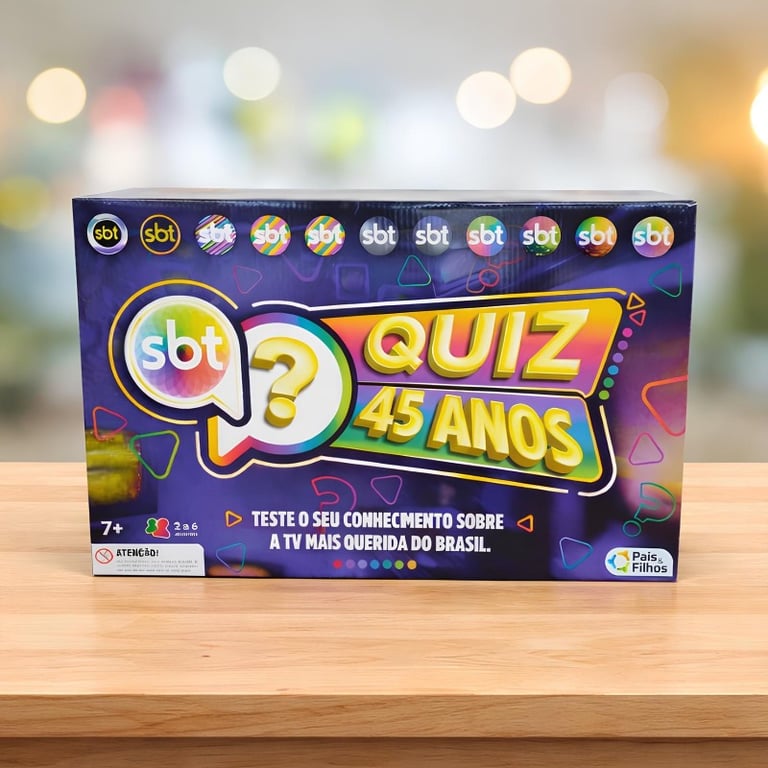 Jogo De Tabuleiro SBT Quiz 45 Anos Mais De 600 Perguntas