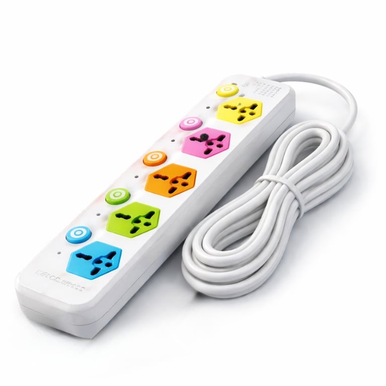 Extensão Elétrica 5 Tomadas Coloridas