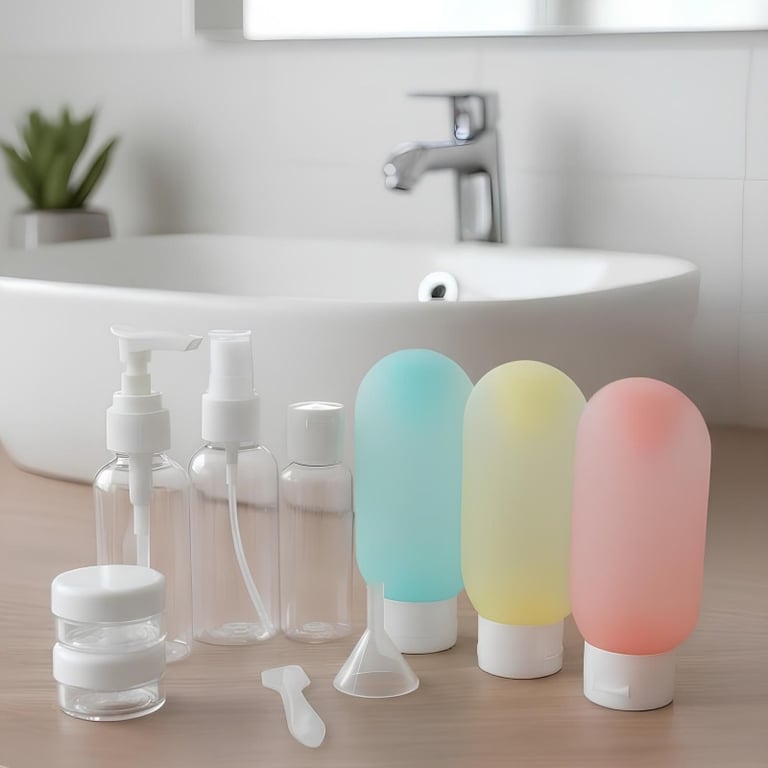 Kit Viagem Frascos De Silicone Para Shampoo Condicionador E Cremes