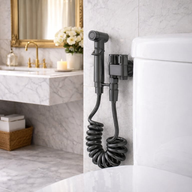 Ducha Higiênica com Mangueira Espiral Cor Chumbo