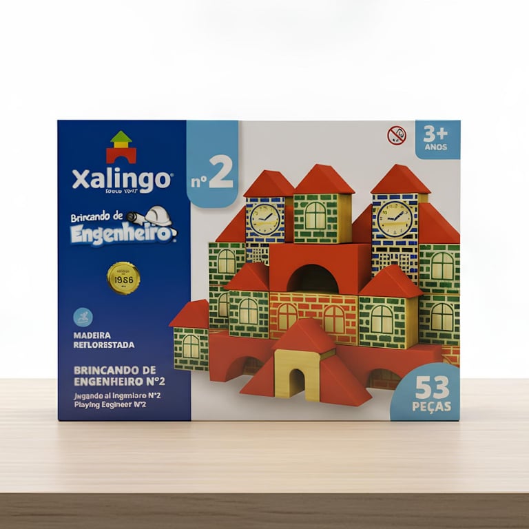 Jogo Brincando De Engenheiro N2 Xalingo 53 Peças