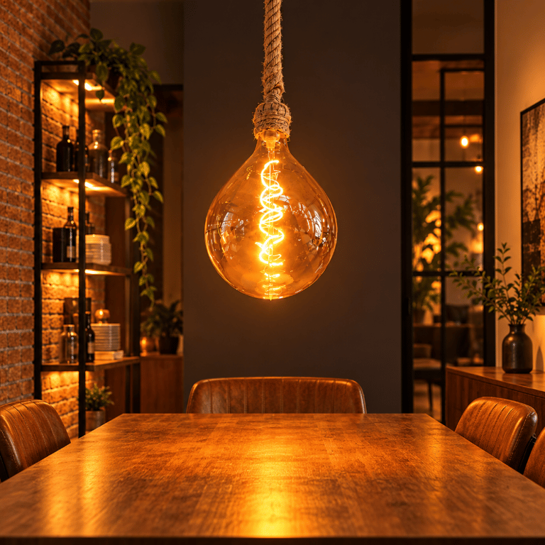 Lâmpada De Filamento LED Espiral Âmbar Para Pendentes E Lustres