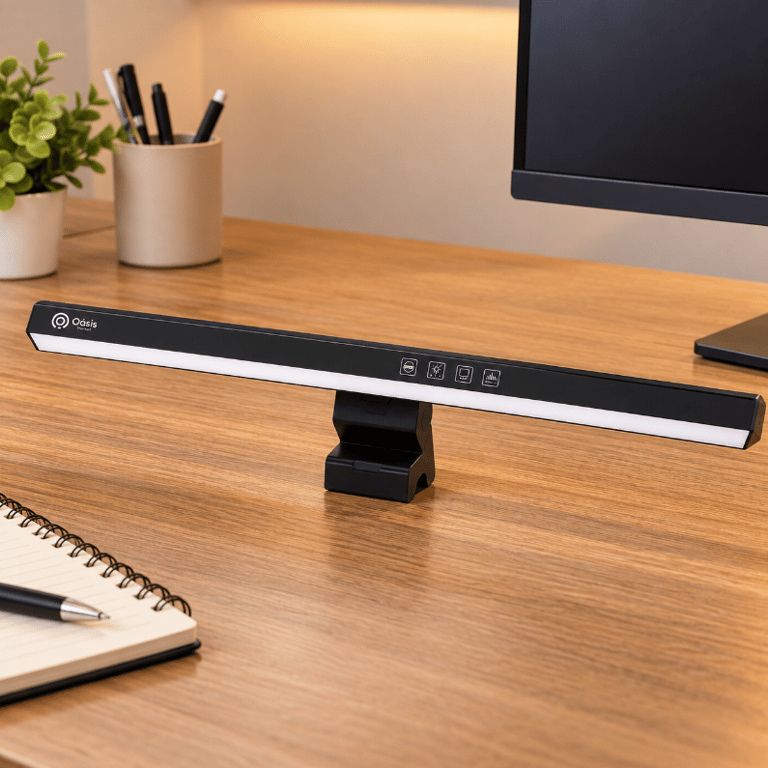 Luminária de Monitor LED 40cm 5W USB-C com Controle Touch Brilho Ajustável 3 Temperaturas de Cor e Luz Multicolorida