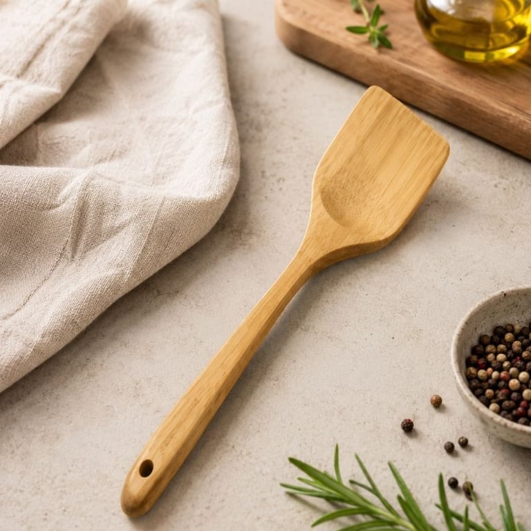 Colher de Bambu Sustentável Para Cozinhar e Servir