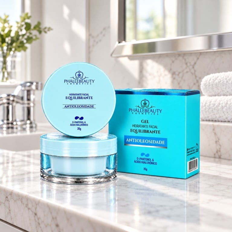 Gel Hidratante Facial Equilibrante Antioleosidade D-Pantol & Ácido Hialurônico Phállebeauty 35g
