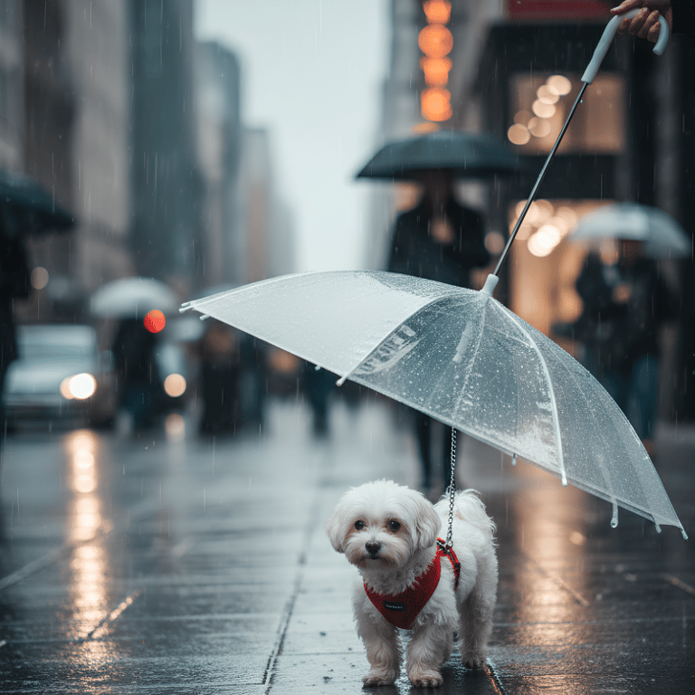 Guarda Chuva De Passeio Transparente Para Pet