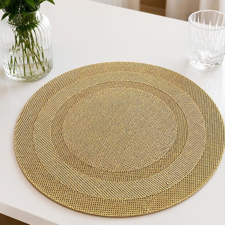 Jogo Americano Redondo Trançado para Mesa Posta Decoração de Mesa Proteção para Pratos Sousplat Decorativo em Tecido Resistente