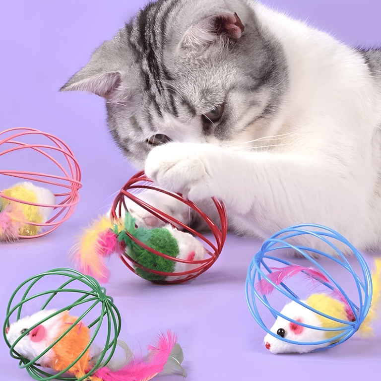 Brinquedo Para Gato Gaiola Com Ratinho Cor Sortida  