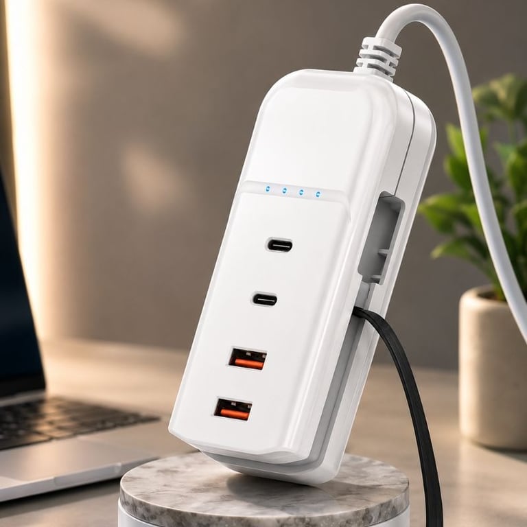 Carregador Rápido 66W 4 Portas USB e USB C