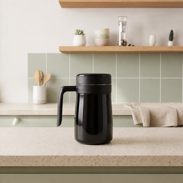 Garrafa Térmica Caneca  Com Tampa  Praticidade e Elegância