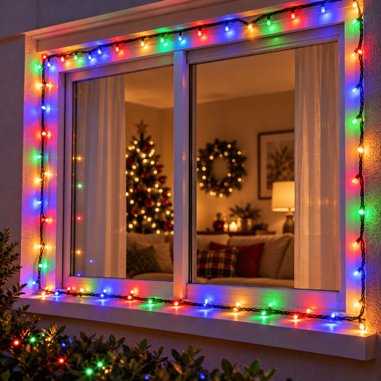 Cordão de LED Colorido 8 Metros 100 LEDs 220V com 8 Funções Fio Verde para Árvore de Natal e Decoração