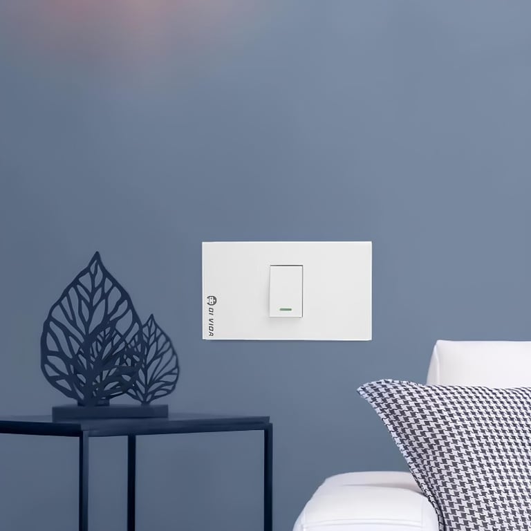 Interruptor De Luz Com Placa Branca Para Instalação Residencial