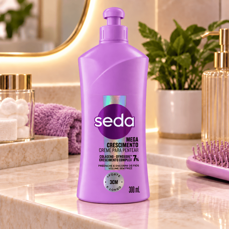 Creme Para Pentear Mega Crescimento 7% Colágeno-Dynoxidil Crescimento Complex Seda 300ml