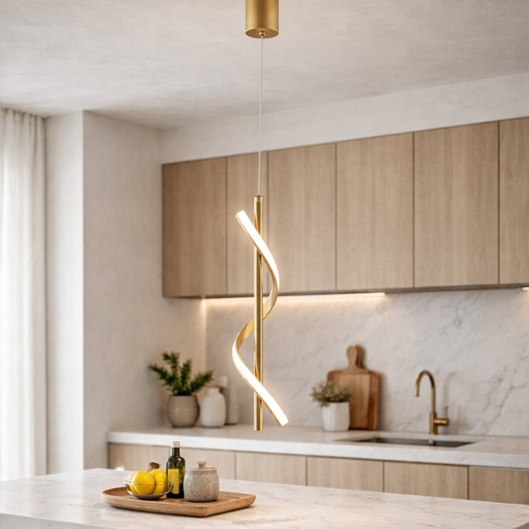 Luminária Pendente Dourado Luz Quente 