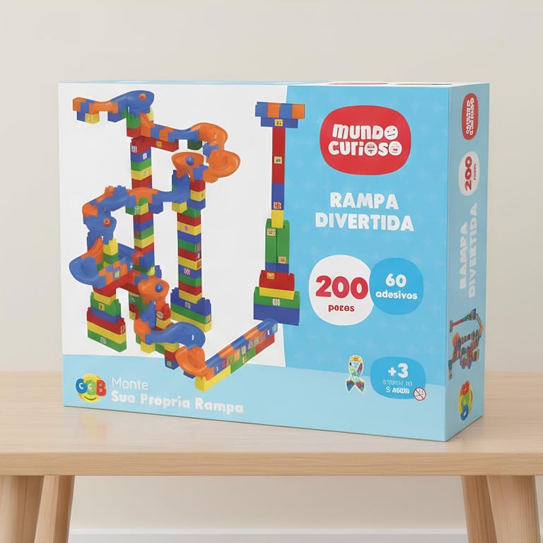 Brinquedo Rampa Divertida Com 200 Peças E 60 Adesivos 