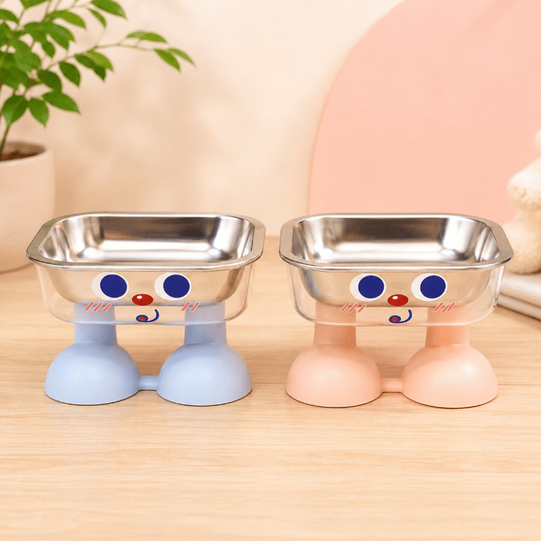 Comedouro Elevado Inox Para Cães E Gatos