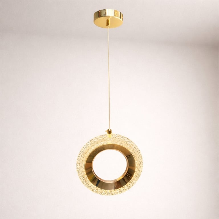 Pendente Anel Dourado Cristalizado Multicolor 