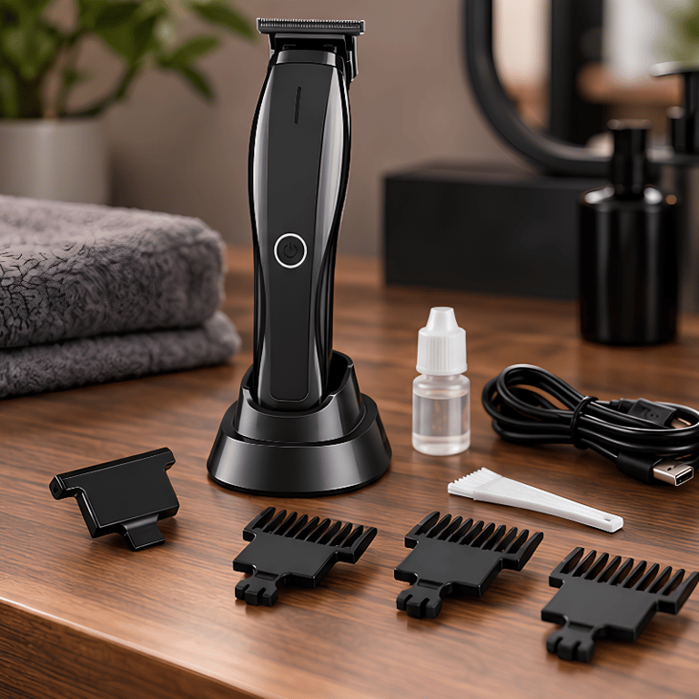 Máquina De Cortar Cabelo Profissional Recarregável Com Acessórios E Pentes Para Acabamento E Precisão