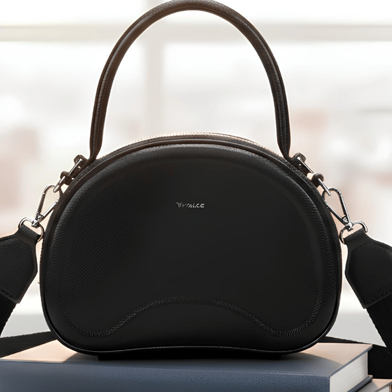  Bolsa Feminina Meia Lua Com Detalhe Geométrico