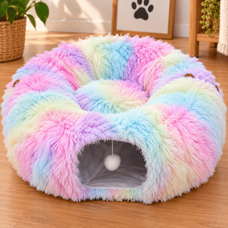 Cama Túnel Pelúcia Macia Para Gatos
