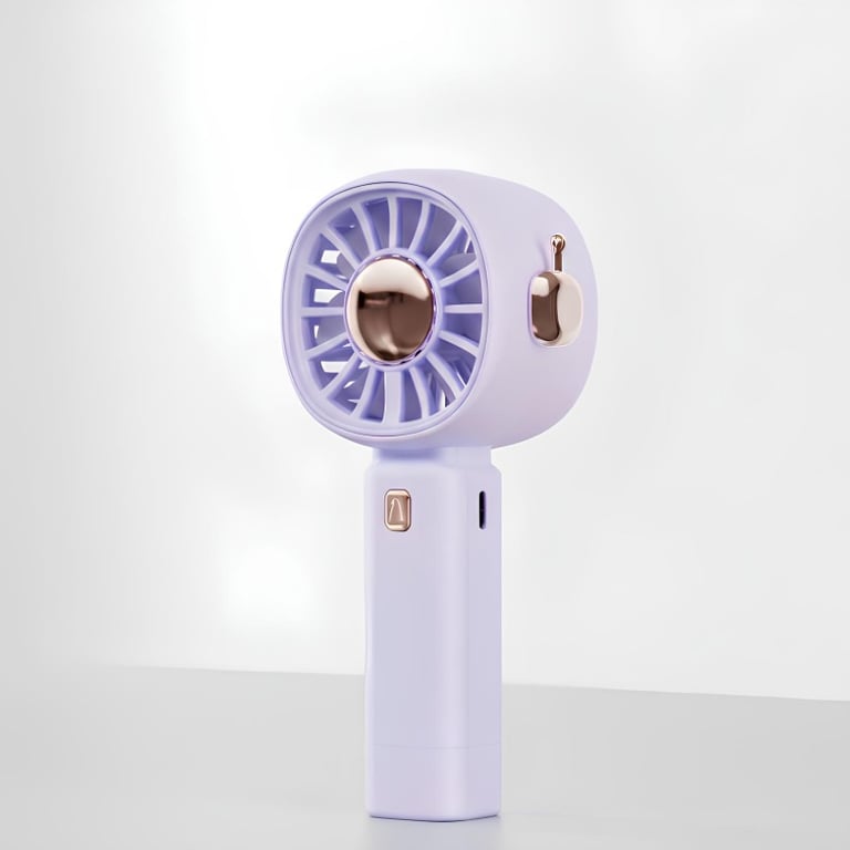 Mini Ventilador Portátil de Mão USB Recarregável Silencioso Design Retrô Luxo e Potente