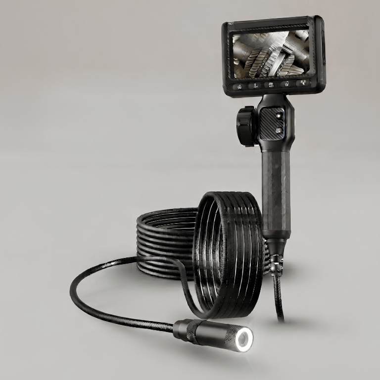 Câmera Endoscópica Industrial 360° com Tela HD de 4,3" Sonda Flexível de 1 Metro e Visão de Alta Definição