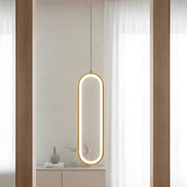 Pendente LED Minimalista Gold Luz Quente