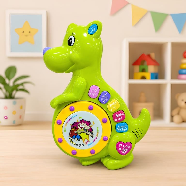 Brinquedo Musical Educativo Kangaroo Drum Com Luz E Som