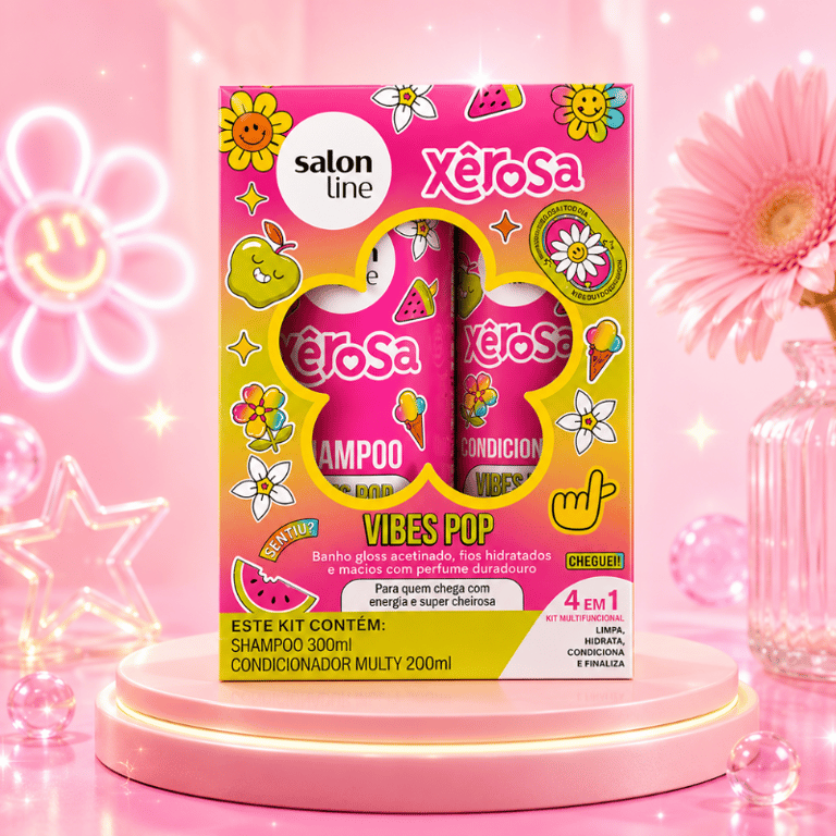 Kit Shampoo 300ml e Condicionador Multifuncional 200ml Xêrosa Vibes Pop Salon Line